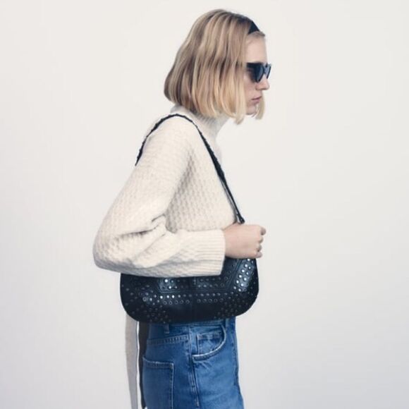 ZARA STUDDED SHOULDER BAG - Picture 4 of 7